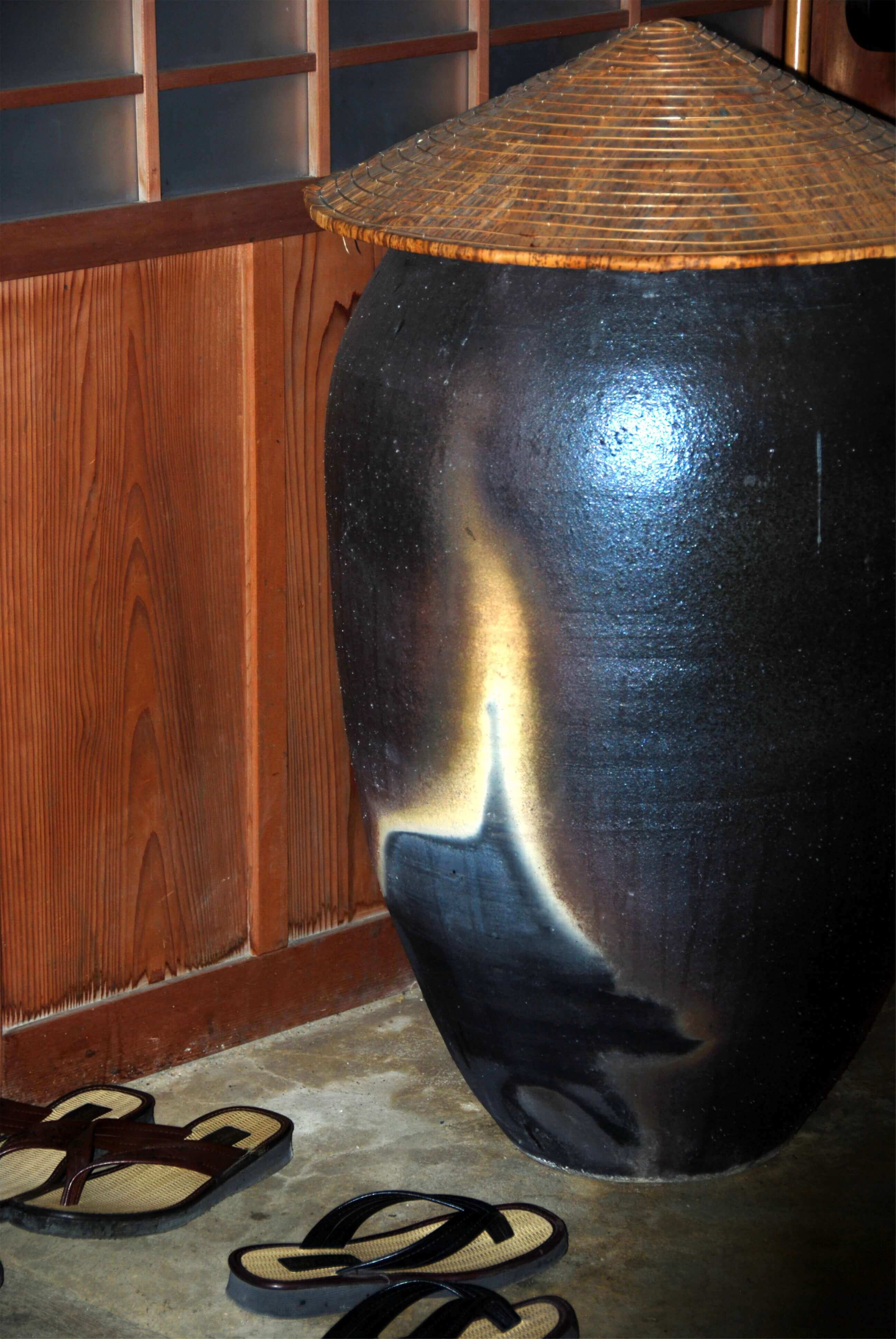 Raku Large Vase with Cap, Ann Grasso Fine Art